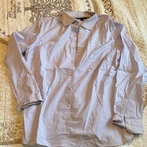 Ladies Check Dress Shirt - Light Blue & White